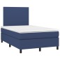 vidaXL Giroletto a Molle con Materasso Blu 120x200 cm in Tessuto