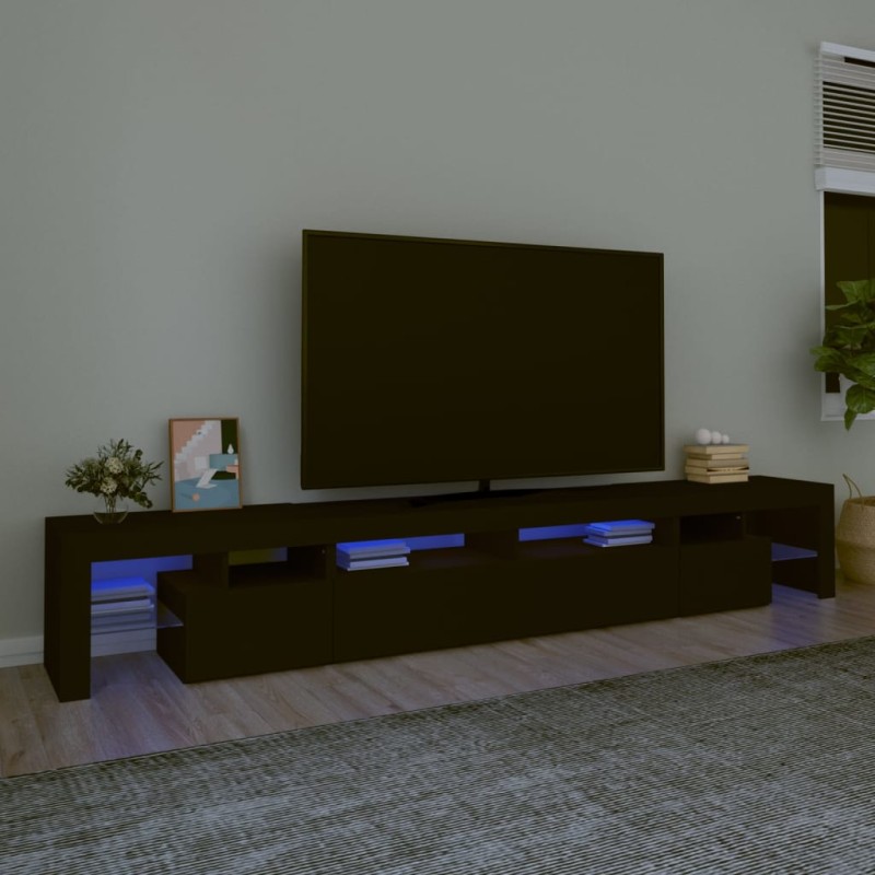 vidaXL Mobile Porta TV con Luci LED Nero 260x36,5x40 cm vidaXL Mobile Porta TV con Luci LED Nero 260x36,5x40 cm