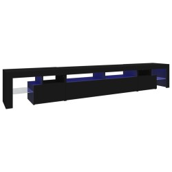vidaXL Mobile Porta TV con Luci LED Nero 260x36,5x40 cm