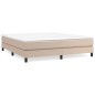 vidaXL Giroletto a Molle con Materasso Cappuccino 160x200cm Similpelle