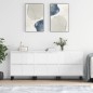vidaXL Credenze 3 pz Bianco Lucido in Legno Multistrato