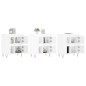 vidaXL Credenze 3 pz Bianco Lucido in Legno Multistrato vidaXL Credenze 3 pz Bianco Lucido in Legno Multistrato