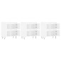 vidaXL Credenze 3 pz Bianco Lucido in Legno Multistrato vidaXL Credenze 3 pz Bianco Lucido in Legno Multistrato