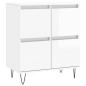 vidaXL Credenze 3 pz Bianco Lucido in Legno Multistrato vidaXL Credenze 3 pz Bianco Lucido in Legno Multistrato