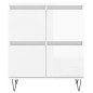 vidaXL Credenze 3 pz Bianco Lucido in Legno Multistrato vidaXL Credenze 3 pz Bianco Lucido in Legno Multistrato