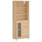 vidaXL Credenza Rovere Sonoma 69,5x34x180 cm in Legno Multistrato vidaXL Credenza Rovere Sonoma 69,5x34x180 cm in Legno Multistrato