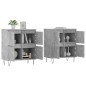vidaXL Credenze 2 pz Grigio Cemento in Legno Multistrato vidaXL Credenze 2 pz Grigio Cemento in Legno Multistrato