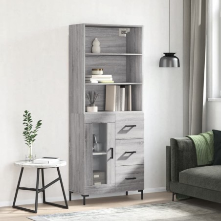 vidaXL Credenza Grigio Sonoma 69,5x34x180 cm in Legno Multistrato