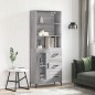 vidaXL Credenza Grigio Sonoma 69,5x34x180 cm in Legno Multistrato vidaXL Credenza Grigio Sonoma 69,5x34x180 cm in Legno Multistrato