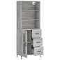 vidaXL Credenza Grigio Sonoma 69,5x34x180 cm in Legno Multistrato vidaXL Credenza Grigio Sonoma 69,5x34x180 cm in Legno Multistrato