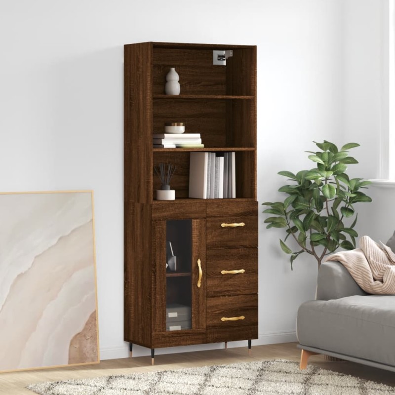 vidaXL Credenza Rovere Marrone 69,5x34x180 cm in Legno Multistrato vidaXL Credenza Rovere Marrone 69,5x34x180 cm in Legno Multistrato