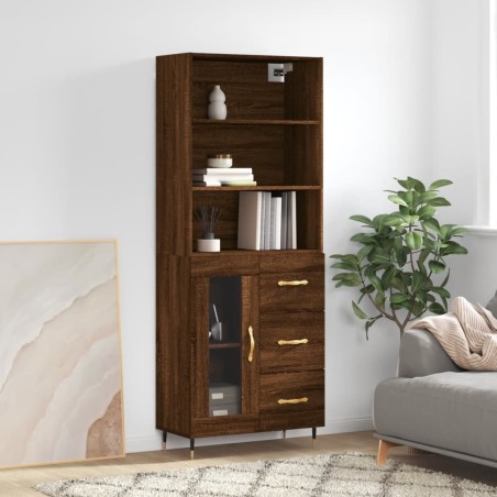 vidaXL Credenza Rovere Marrone 69,5x34x180 cm in Legno Multistrato