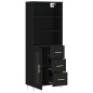 vidaXL Credenza Nera 69,5x34x180 cm in Legno Multistrato vidaXL Credenza Nera 69,5x34x180 cm in Legno Multistrato