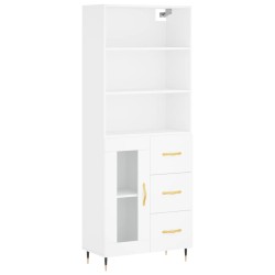 vidaXL Credenza Bianca 69,5x34x180 cm in Legno Multistrato