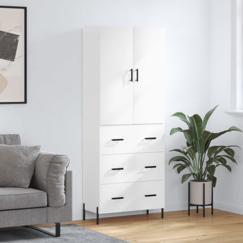 vidaXL Credenza Bianco Lucido 69,5x34x180 cm in Legno Multistrato vidaXL Credenza Bianco Lucido 69,5x34x180 cm in Legno Multistrato