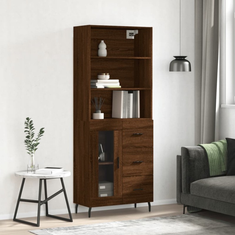 vidaXL Credenza Rovere Marrone 69,5x34x180 cm in Legno Multistrato vidaXL Credenza Rovere Marrone 69,5x34x180 cm in Legno Multistrato