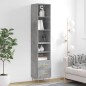 vidaXL Credenza Grigio Cemento 34,5x34x180 cm in Legno Multistrato vidaXL Credenza Grigio Cemento 34,5x34x180 cm in Legno Multistrato
