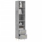 vidaXL Credenza Grigio Cemento 34,5x34x180 cm in Legno Multistrato vidaXL Credenza Grigio Cemento 34,5x34x180 cm in Legno Multistrato