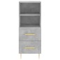 vidaXL Credenza Grigio Cemento 34,5x34x180 cm in Legno Multistrato vidaXL Credenza Grigio Cemento 34,5x34x180 cm in Legno Multistrato