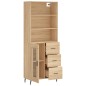 vidaXL Credenza Rovere Sonoma 69,5x34x180 cm in Legno Multistrato