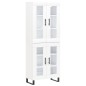 vidaXL Credenza Bianca 69,5x34x180 cm in Legno Multistrato