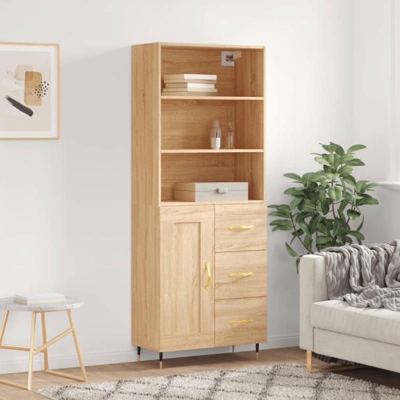 vidaXL Credenza Rovere Sonoma 69,5x34x180 cm in Legno Multistrato vidaXL Credenza Rovere Sonoma 69,5x34x180 cm in Legno Multistrato