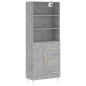 vidaXL Credenza Grigio Cemento 69,5x34x180 cm in Legno Multistrato vidaXL Credenza Grigio Cemento 69,5x34x180 cm in Legno Multistrato
