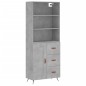 vidaXL Credenza Grigio Cemento 69,5x34x180 cm in Legno Multistrato vidaXL Credenza Grigio Cemento 69,5x34x180 cm in Legno Multistrato