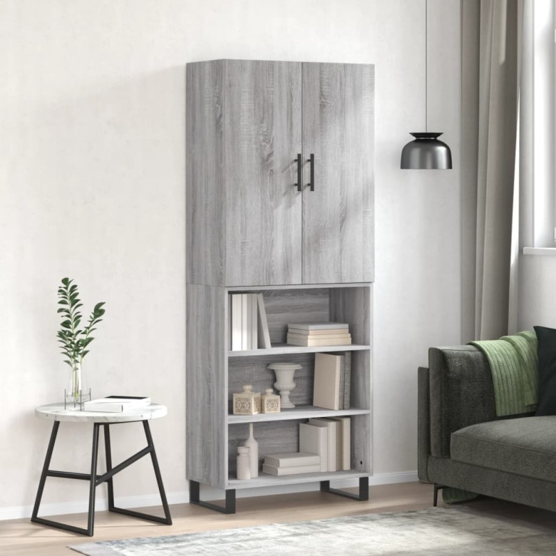 vidaXL Credenza Grigio Sonoma 69,5x34x180 cm in Legno Multistrato vidaXL Credenza Grigio Sonoma 69,5x34x180 cm in Legno Multistrato