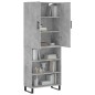 vidaXL Credenza Grigio Cemento 69,5x34x180 cm in Legno Multistrato vidaXL Credenza Grigio Cemento 69,5x34x180 cm in Legno Multistrato