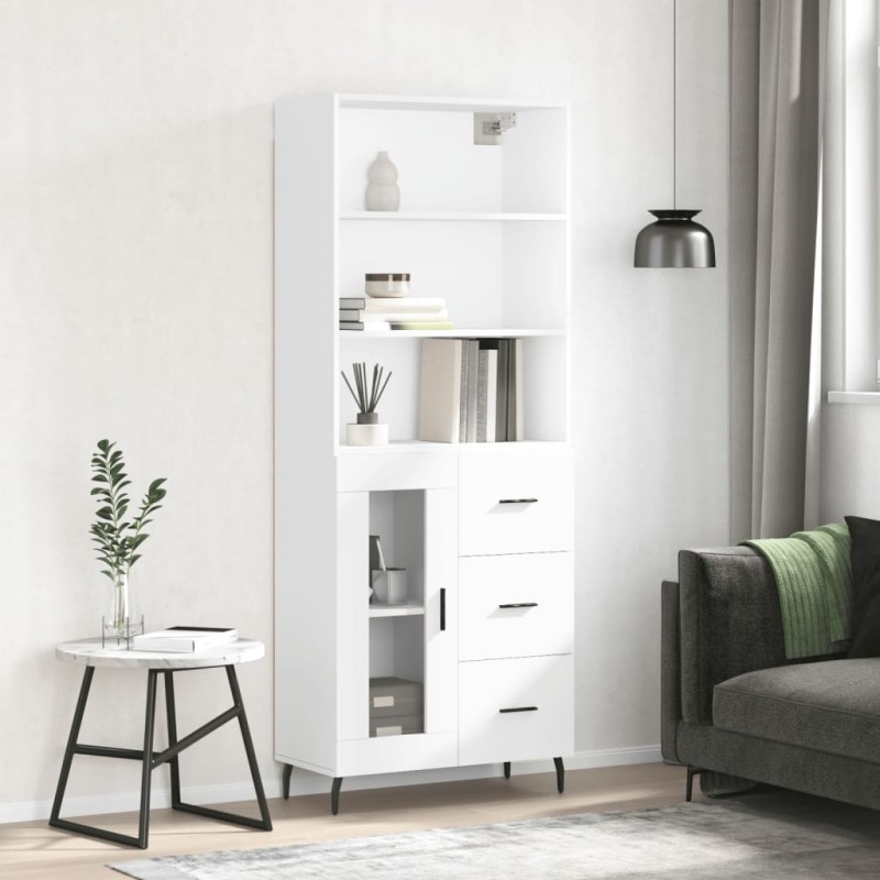 vidaXL Credenza Bianca 69,5x34x180 cm in Legno Multistrato vidaXL Credenza Bianca 69,5x34x180 cm in Legno Multistrato