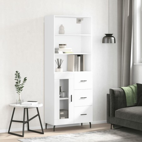 vidaXL Credenza Bianca 69,5x34x180 cm in Legno Multistrato