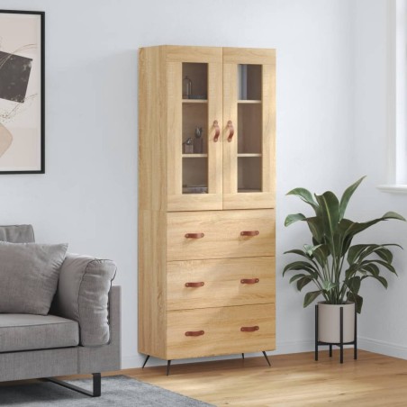 vidaXL Credenza Rovere Sonoma 69,5x34x180 cm in Legno Multistrato