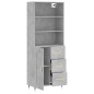 vidaXL Credenza Grigio Cemento 69,5x34x180 cm in Legno Multistrato vidaXL Credenza Grigio Cemento 69,5x34x180 cm in Legno Multistrato