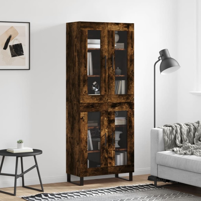 vidaXL Credenza Rovere Fumo  69,5x34x180 cm in Legno Multistrato