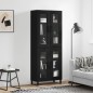 vidaXL Credenza Nera 69,5x34x180 cm in Legno Multistrato vidaXL Credenza Nera 69,5x34x180 cm in Legno Multistrato