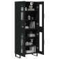 vidaXL Credenza Nera 69,5x34x180 cm in Legno Multistrato vidaXL Credenza Nera 69,5x34x180 cm in Legno Multistrato