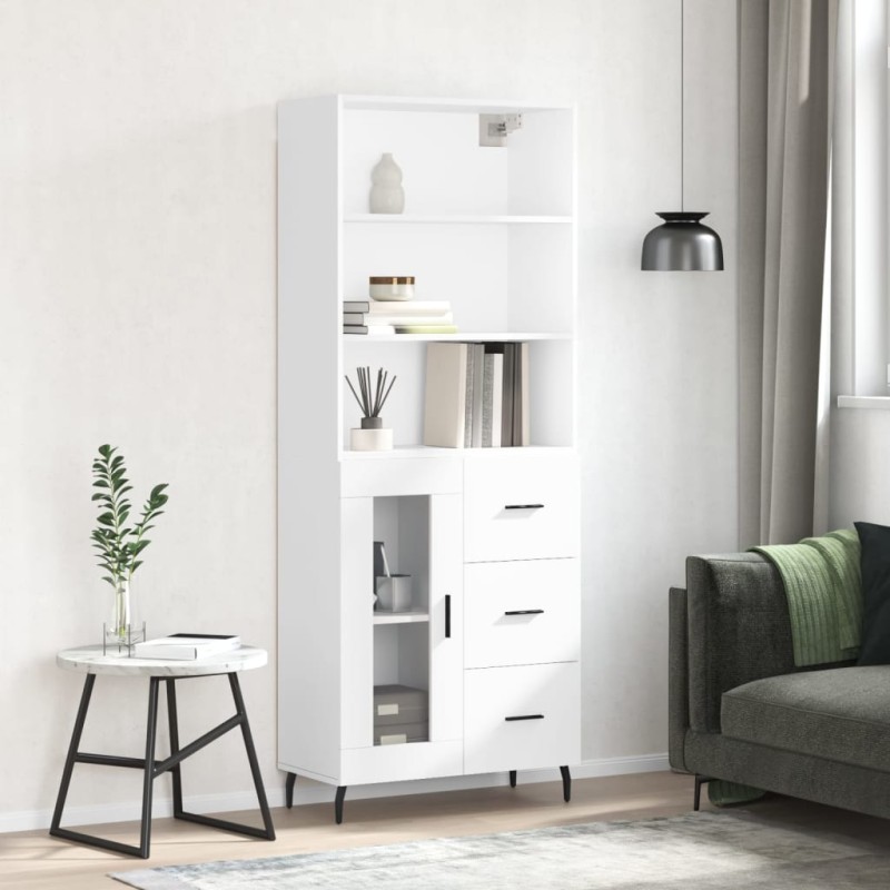 vidaXL Credenza Bianco Lucido 69,5x34x180 cm in Legno Multistrato vidaXL Credenza Bianco Lucido 69,5x34x180 cm in Legno Multistrato