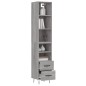 vidaXL Credenza Grigio Sonoma 34,5x34x180 cm in Legno Multistrato vidaXL Credenza Grigio Sonoma 34,5x34x180 cm in Legno Multistrato