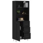 vidaXL Credenza Nera 69,5x34x180 cm in Legno Multistrato vidaXL Credenza Nera 69,5x34x180 cm in Legno Multistrato