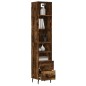 vidaXL Credenza Rovere Fumo 34,5x34x180 cm in Legno Multistrato vidaXL Credenza Rovere Fumo 34,5x34x180 cm in Legno Multistrato