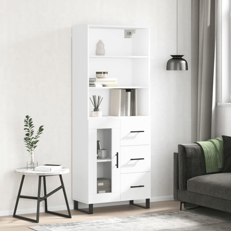 vidaXL Credenza Bianca 69,5x34x180 cm in Legno Multistrato vidaXL Credenza Bianca 69,5x34x180 cm in Legno Multistrato