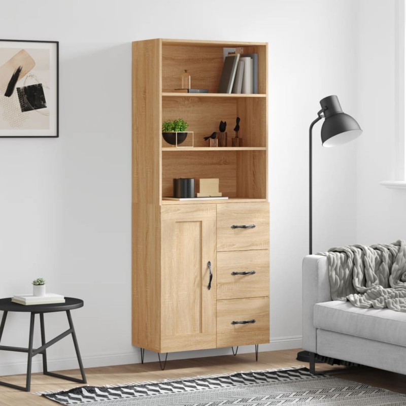 vidaXL Credenza Rovere Sonoma 69,5x34x180 cm in Legno Multistrato vidaXL Credenza Rovere Sonoma 69,5x34x180 cm in Legno Multistrato