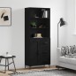 vidaXL Credenza Nera 69,5x34x180 cm in Legno Multistrato vidaXL Credenza Nera 69,5x34x180 cm in Legno Multistrato