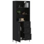 vidaXL Credenza Nera 69,5x34x180 cm in Legno Multistrato vidaXL Credenza Nera 69,5x34x180 cm in Legno Multistrato