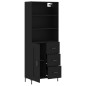 vidaXL Credenza Nera 69,5x34x180 cm in Legno Multistrato vidaXL Credenza Nera 69,5x34x180 cm in Legno Multistrato