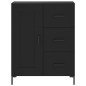 vidaXL Credenza Nera 69,5x34x180 cm in Legno Multistrato vidaXL Credenza Nera 69,5x34x180 cm in Legno Multistrato
