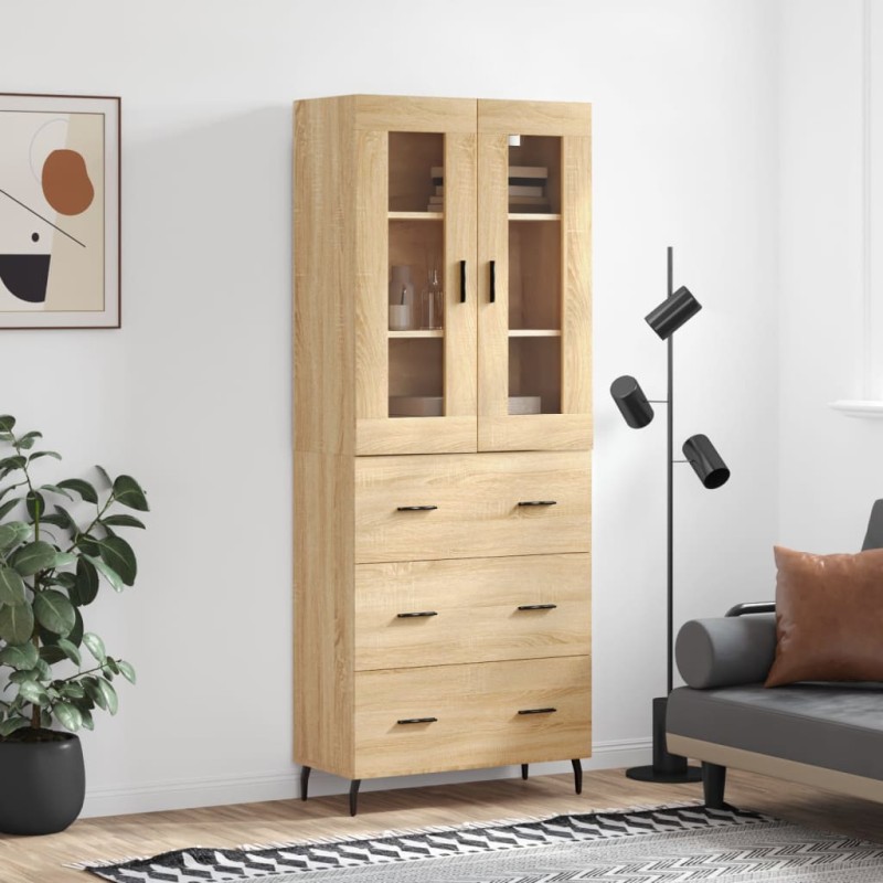 vidaXL Credenza Rovere Sonoma 69,5x34x180 cm in Legno Multistrato vidaXL Credenza Rovere Sonoma 69,5x34x180 cm in Legno Multistrato