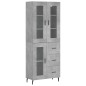 vidaXL Credenza Grigio Cemento 69,5x34x180 cm in Legno Multistrato vidaXL Credenza Grigio Cemento 69,5x34x180 cm in Legno Multistrato