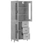 vidaXL Credenza Grigio Cemento 69,5x34x180 cm in Legno Multistrato vidaXL Credenza Grigio Cemento 69,5x34x180 cm in Legno Multistrato